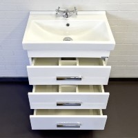 Тумба с раковиной Comforty Никосия, 60 см, напольная, белый глянец, раковина Fest белая, 00-00011160 (00-00011160CF)