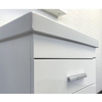 Тумба с раковиной Comforty Никосия, 60 см, подвесная, белый глянец, раковина Fest белая, 00-00011161 (00-00011161CF)
