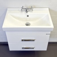 Тумба с раковиной Comforty Никосия, 60 см, подвесная, белый глянец, раковина Fest белая, 00-00011161 (00-00011161CF)