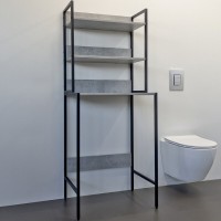 Шкаф напольный Comforty, 65 см, для стиральной машины, бетон светлый/черный, 00-00011164 (00-00011164CF)