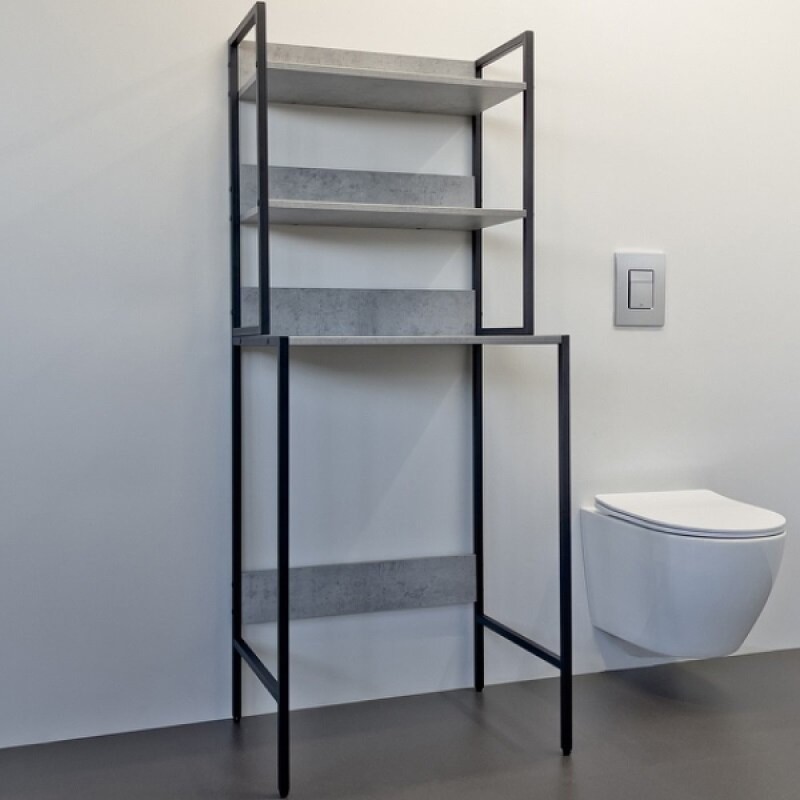 Шкаф напольный Comforty, 65 см, для стиральной машины, бетон светлый/черный, 00-00011164 (00-00011164CF)