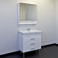 Зеркальный шкаф Comfortу Никосия, 80 см, белый глянец, 00-00011198 (00-00011198CF)