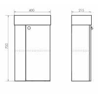 Тумба с раковиной Comforty Асти, 40 см, подвесная, белый глянцевый, 00-00012835 (00-00012835CF)