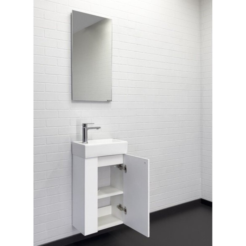 Тумба с раковиной Comforty Асти, 40 см, подвесная, белый глянцевый, 00-00012835 (00-00012835CF)