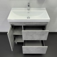 Тумба с раковиной Comfortу Осло, 80 см, напольная, бетон светлый, раковина Fest белая, 00-00012959 (00-00012959CF)