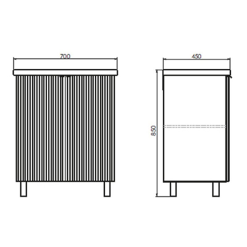 Тумба с раковиной Comfortу Лима, 70 см, антрацит, 00-00013686 (00-00013686CF)
