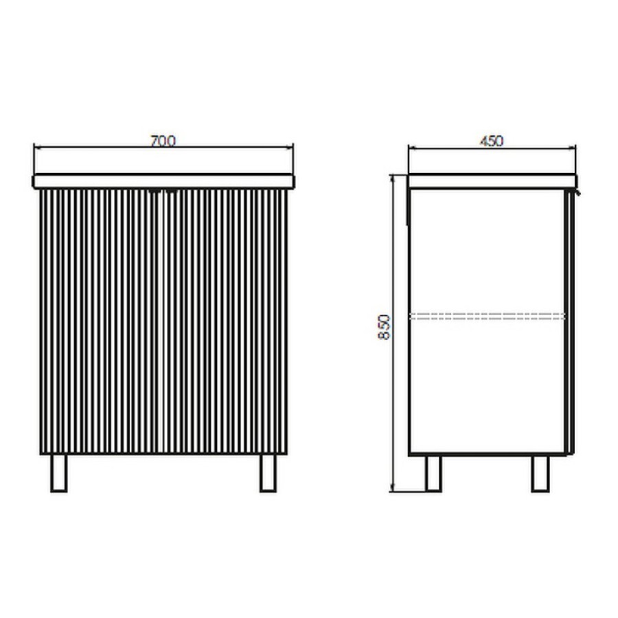 Тумба с раковиной Comfortу Лима, 70 см, антрацит, 00-00013686 (00-00013686CF)