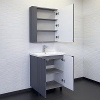 Тумба с раковиной Comfortу Лима, 70 см, антрацит, 00-00013686 (00-00013686CF)