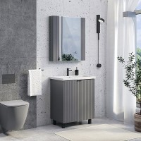 Тумба с раковиной Comfortу Лима, 70 см, антрацит, 00-00013686 (00-00013686CF)