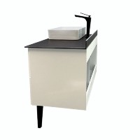 Тумба с раковиной Comfortу Империя, 120 см, напольная, белый глянец, столешница цвета графит, раковина Comforty 78189 белая, 00-00013788 (00-00013788CF)