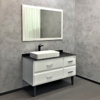 Тумба с раковиной Comfortу Империя, 120 см, напольная, белый глянец, столешница цвета графит, раковина Comforty 78189 белая, 00-00013788 (00-00013788CF)