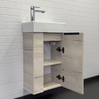 Тумба с раковиной Comfortу Асти-40, с раковиной Comfortу 9140, цвет дуб дымчатый, 00-00013798 (00-00013798CF)