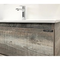 Тумба Comfortу Турин, 90 см, подвесная, дуб бежевый/белый матовый, раковина Comfortу белая, 00-00013940 (00-00013940CF)