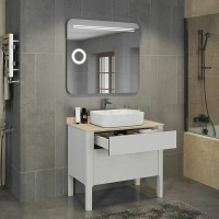 Зеркало Comfortу Лондон, 90 см, с подсветкой, с сенсорным выключателем, холодный свет, 00-00014140 (00-00014140CF)