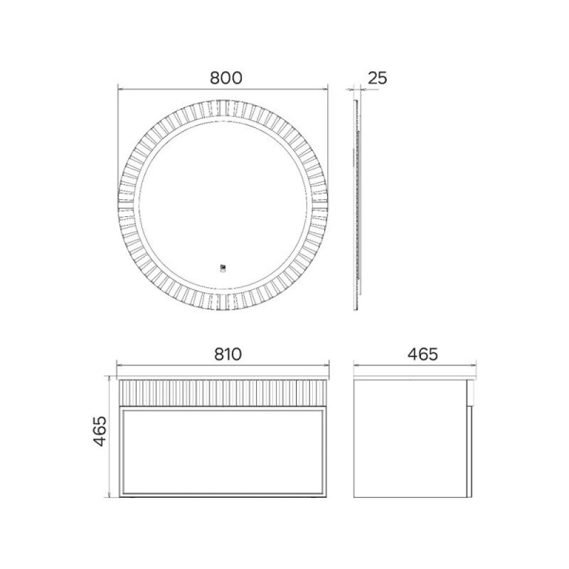 Зеркало Comforty Мадрид-70, 00-00014143CF, настенное, цвет белый