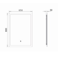 Зеркало Comfortу Эдельвейс 00-00014153CF, 65 см, LED-подсветка, датчик движения