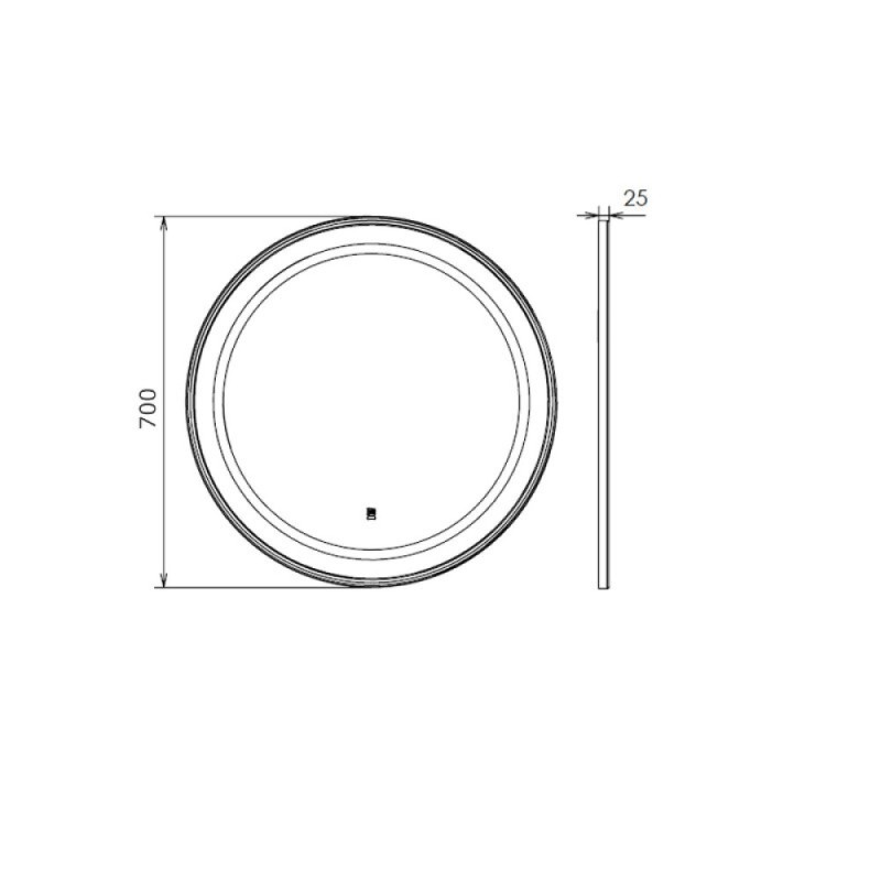 Зеркало Comfortу Ереван 00-00014156CF, 70 см, LED-подсветка, датчик движения, цвет белый матовый