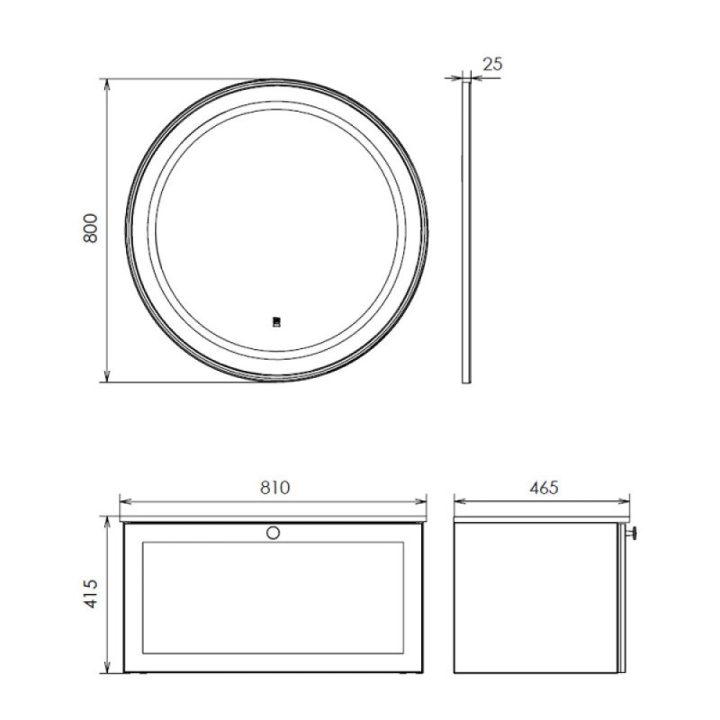 Зеркало Comfortу Ереван 00-00014157CF, 80 см, LED-подсветка, датчик движения, цвет серый шёлк