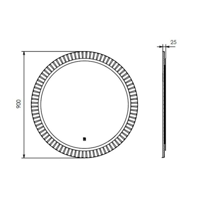 Зеркало Comfortу Мадрид 00-00014159, 90 см, LED-подсветка, бесконтактный сенсор, антизапотевание, цвет серый шёлк