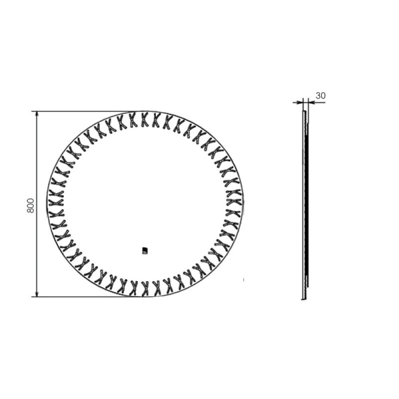Зеркало Comfortу Эониум 00-00014163CF, 80 см, LED-подсветка, датчик движения