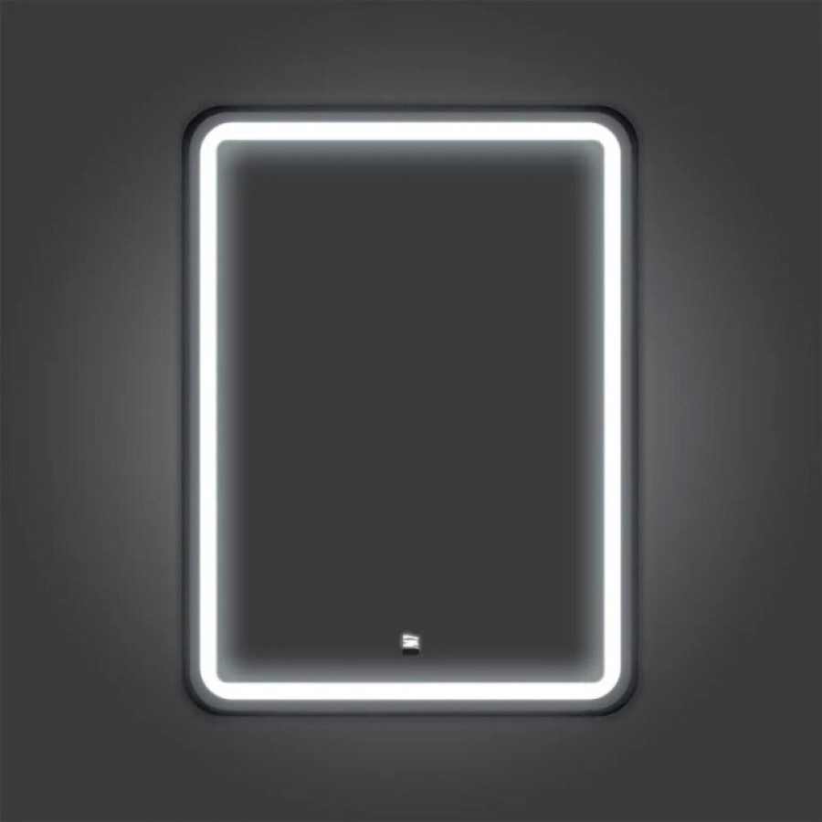 Зеркало Comfortу Ситара 00-00014168 (00-00014168CF), 60 см, LED-подсветка, бесконтактный сенсор, цвет рамы черный матовый