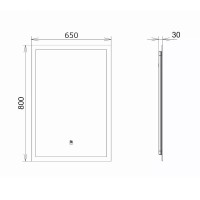Зеркало Comfortу Эдельвейс 00-00014238, 65 см, LED-подсветка, бесконтактный сенсор, подогрев
