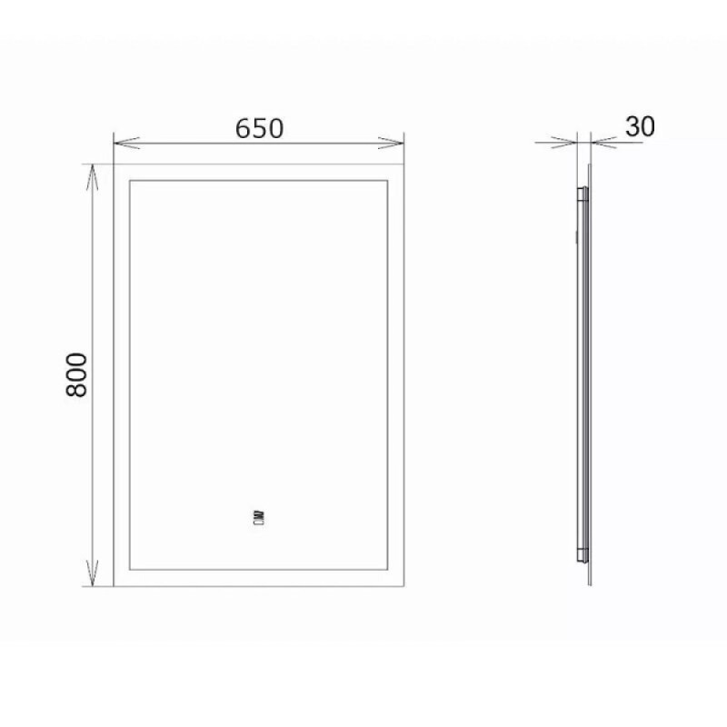 Зеркало Comfortу Эдельвейс 00-00014238, 65 см, LED-подсветка, бесконтактный сенсор, подогрев