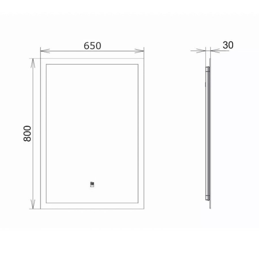 Зеркало Comfortу Эдельвейс 00-00014238, 65 см, LED-подсветка, бесконтактный сенсор, подогрев