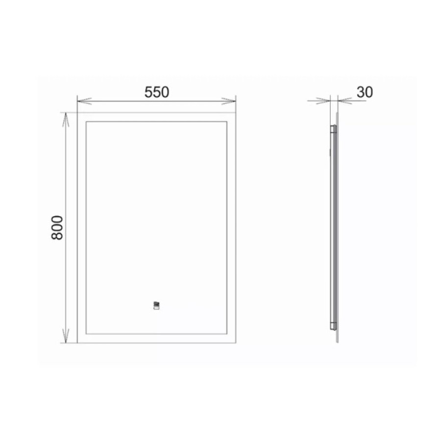 Зеркало Comfortу Эдельвейс 00-00014239CF, 55 см, LED-подсветка, датчик движения