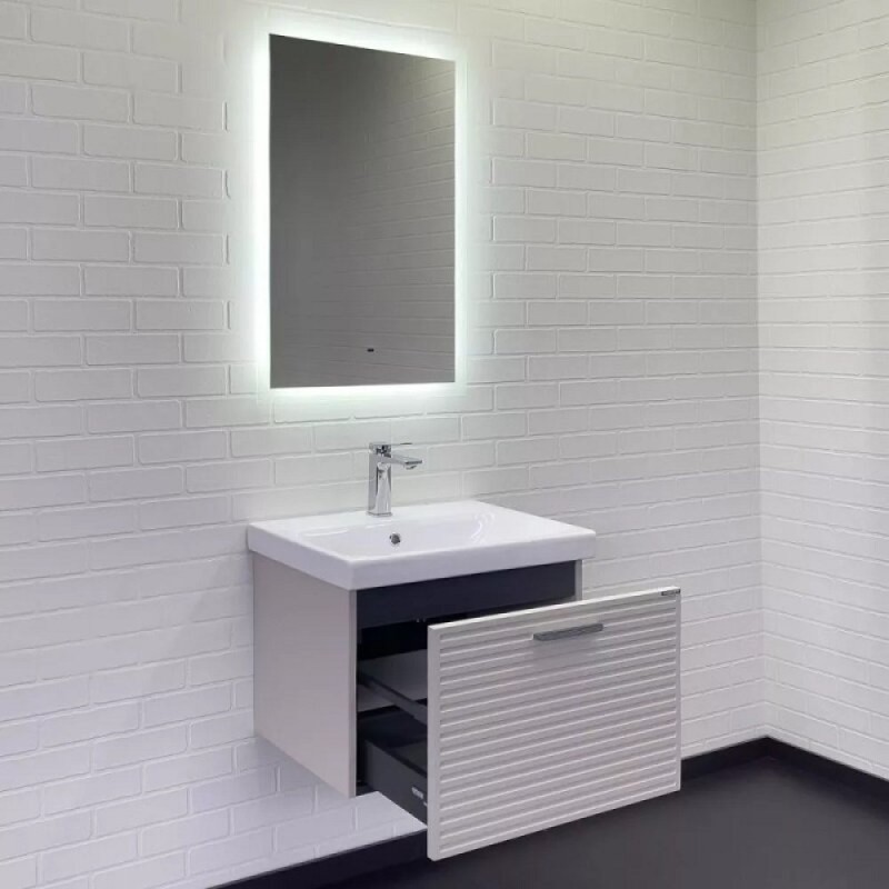 Зеркало Comfortу Эдельвейс 00-00014240, 55 см, LED-подсветка, бесконтактный сенсор, подогрев