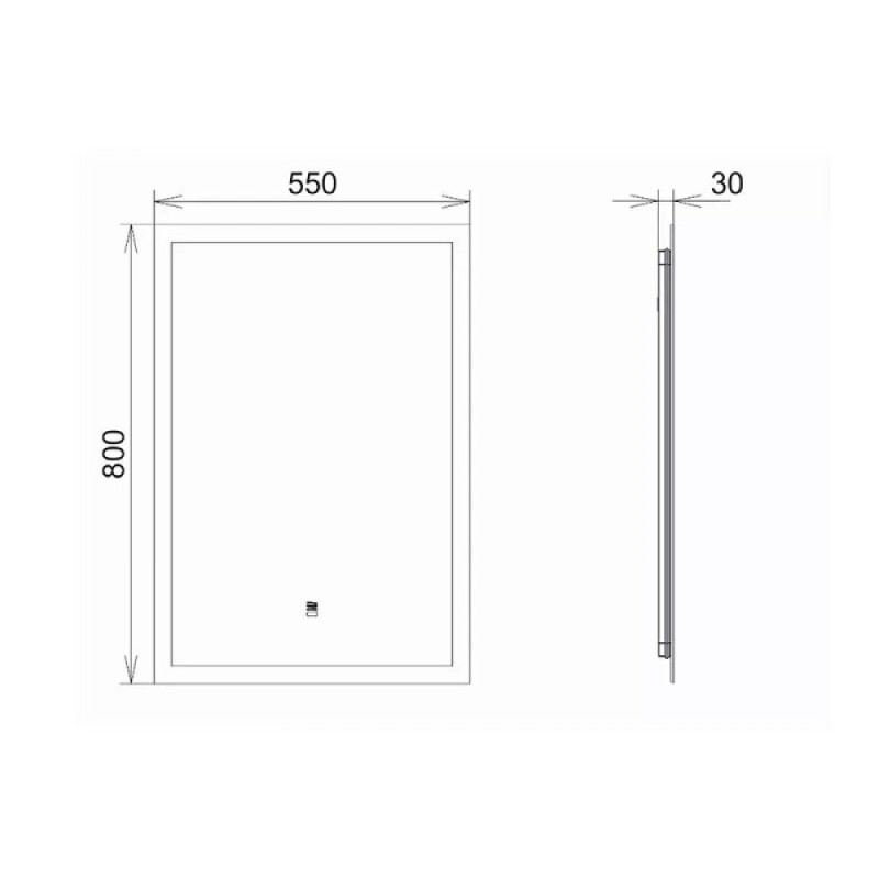 Зеркало Comfortу Эдельвейс 00-00014240, 55 см, LED-подсветка, бесконтактный сенсор, подогрев
