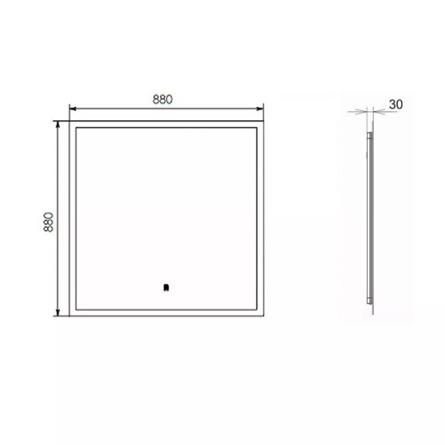 Зеркало Comfortу Эдельвейс 00-00014241, 88 см, LED-подсветка, бесконтактный сенсор