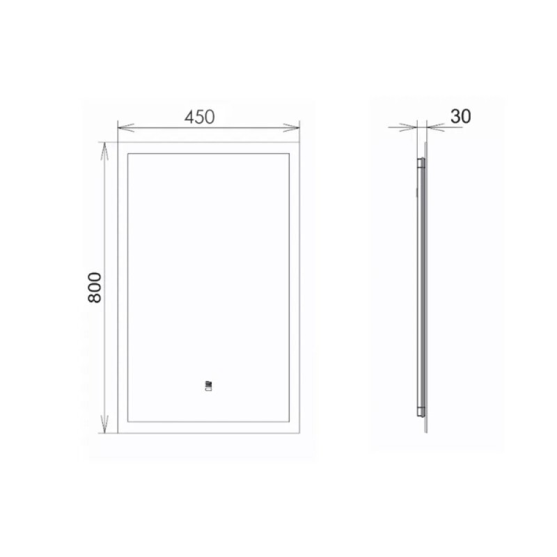 Зеркало Comfortу Эдельвейс 00-00014243CF, 45 см, LED-подсветка, датчик движения