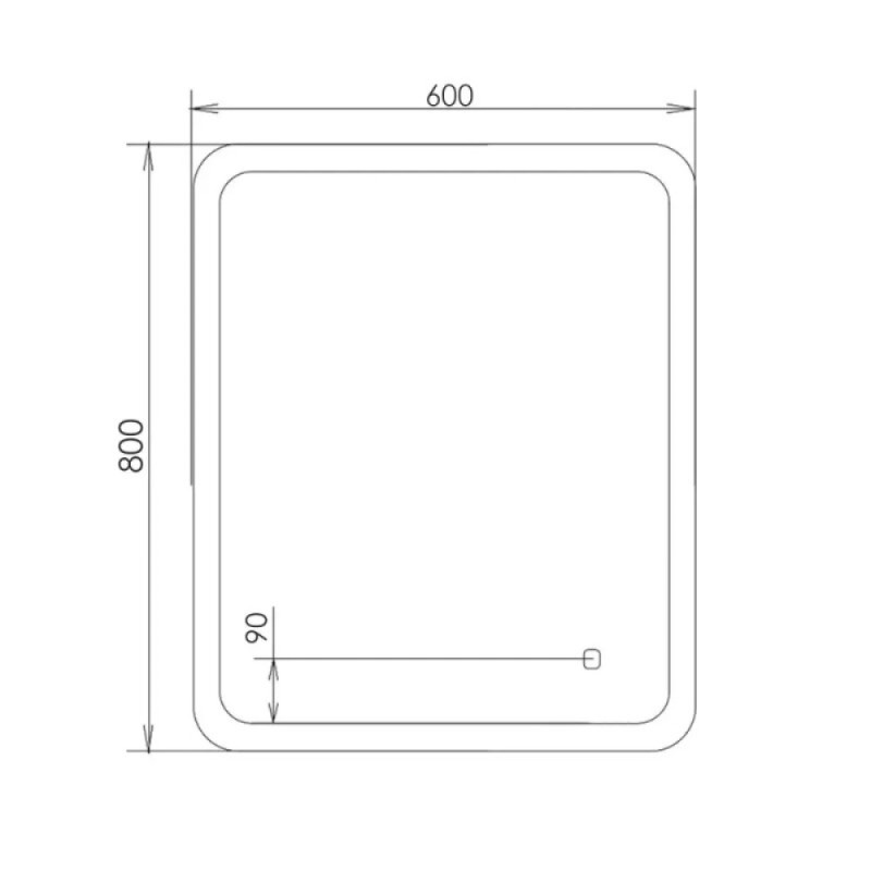 Зеркало Comfortу Лотос 00-00014244CF, 60 см, LED-подсветка, датчик движения