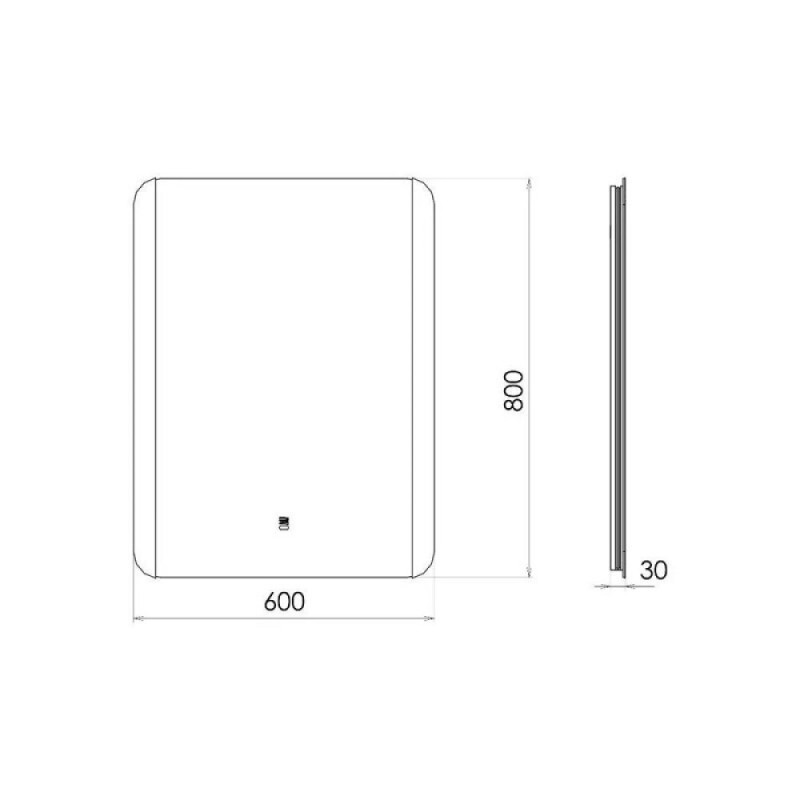 Зеркало Comfortу Флокс 00-00014246, 60 см, LED-подсветка, бесконтактный сенсор, подогрев
