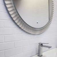 Зеркало Comfortу Мадрид 00-00014251, 70 см, LED-подсветка, бесконтактный сенсор, цвет серый шёлк