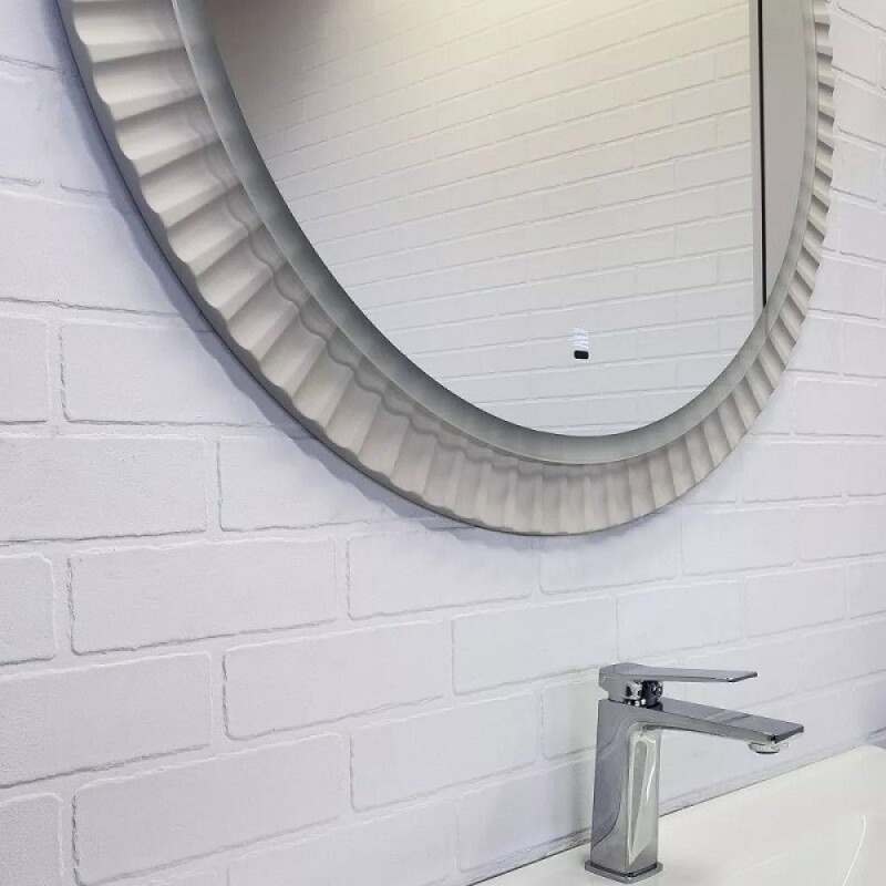 Зеркало Comfortу Мадрид 00-00014251, 70 см, LED-подсветка, бесконтактный сенсор, цвет серый шёлк