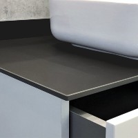 Тумба с раковиной Comfortу Милан, 90 см, подвесная, белый глянец, со столешницей цвета графит, раковина Comfortу белая, 00-00014426 (00-00014426CF)