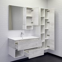 Тумба с раковиной Comfortу Турин-90М, 90 см, подвесная, раковина Comfortу 90E, цвет дуб белый, 00-00014644 (00-00014644CF)