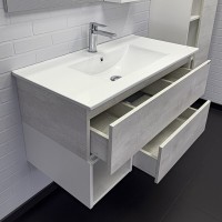 Тумба с раковиной Comfortу Турин-90М, 90 см, подвесная, раковина Comfortу 90E, цвет дуб белый, 00-00014644 (00-00014644CF)