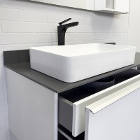 Тумба с раковиной Comfortу Милан, 120 см, подвесная, белый глянец, со столешницей цвета графит, раковина Comfortу белая, 00-00014697 (00-00014697CF)