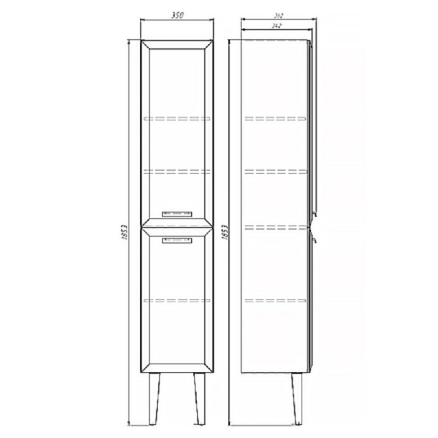 Шкаф-пенал Comfortу Империя, 35 см, напольный, белый глянец, 00-00014791 (00-00014791CF)