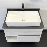 Тумба с раковиной Comfortу Прага 00-00014831CF, подвесная, 75 см, цвет дуб белый