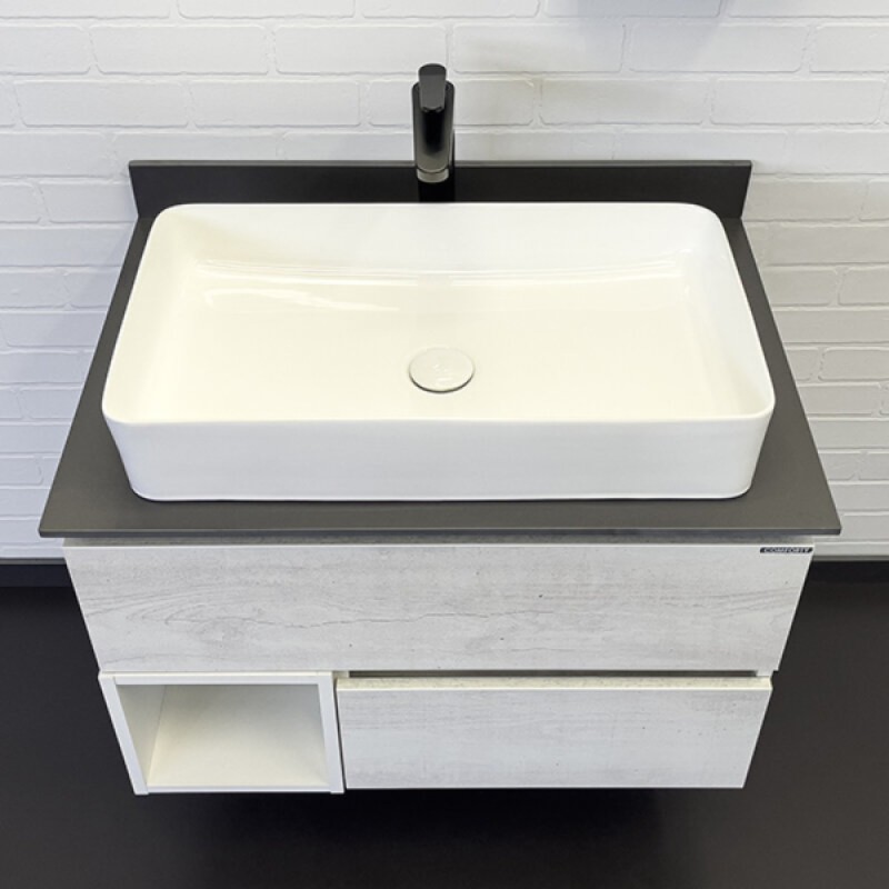Тумба с раковиной Comfortу Прага 00-00014831CF, подвесная, 75 см, цвет дуб белый