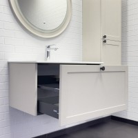 Тумба с раковиной Comfortу Ереван 00-00014864CF, 80 см, цвет серый шёлк