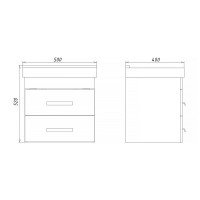 Тумба с раковиной Comforty Никосия, 50 см, подвесная, дуб белый, 00-00017091 (00-00017091CF)