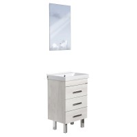 Тумба с раковиной Comforty Никосия, 50 см, напольная, дуб белый, 00-00017092 (00-00017092CF)