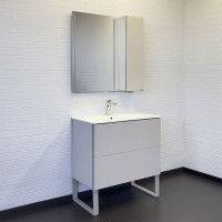 Тумба с раковиной Comfortу Бильбао 00-00017176CF, напольная, 80 см, цвет серый шелк