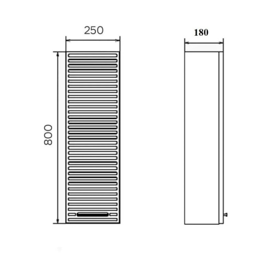 Шкаф-пенал Comfortу Касабланка 00-00017849 (00-00005896CF), 25 см, подвесной, серый шёлк