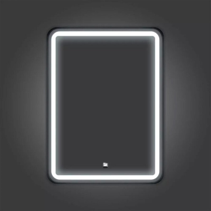 Зеркало Comfortу Ситара 00-00017861, 60 см, LED-подсветка, бесконтактный сенсор, подогрев, алюминиевая рама, цвет черный